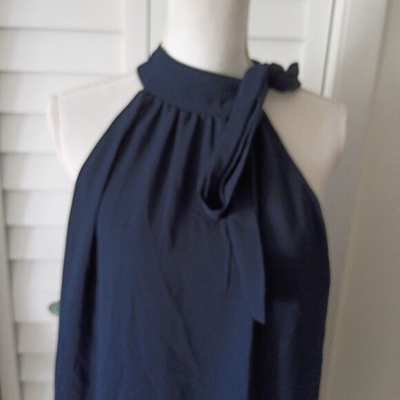 Versona navy‎ women's tie shoulder halter blouse XL - Picture 2 of 10